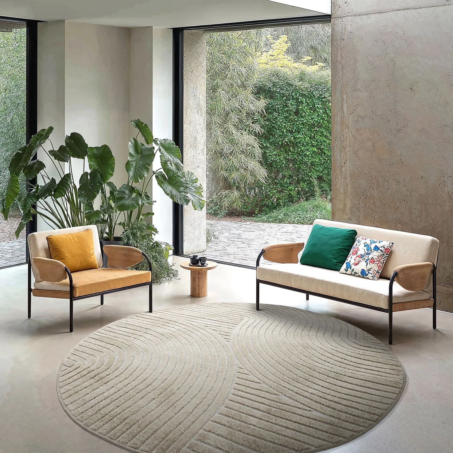 Rund Teppich - Indoor/Outdoor Devon (beige)