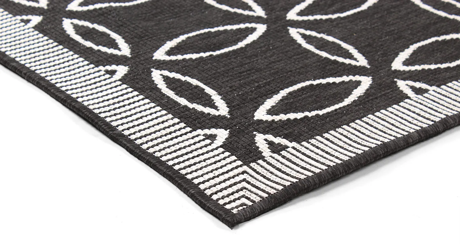 Teppich für innen und außen - Dewey (schwarz)