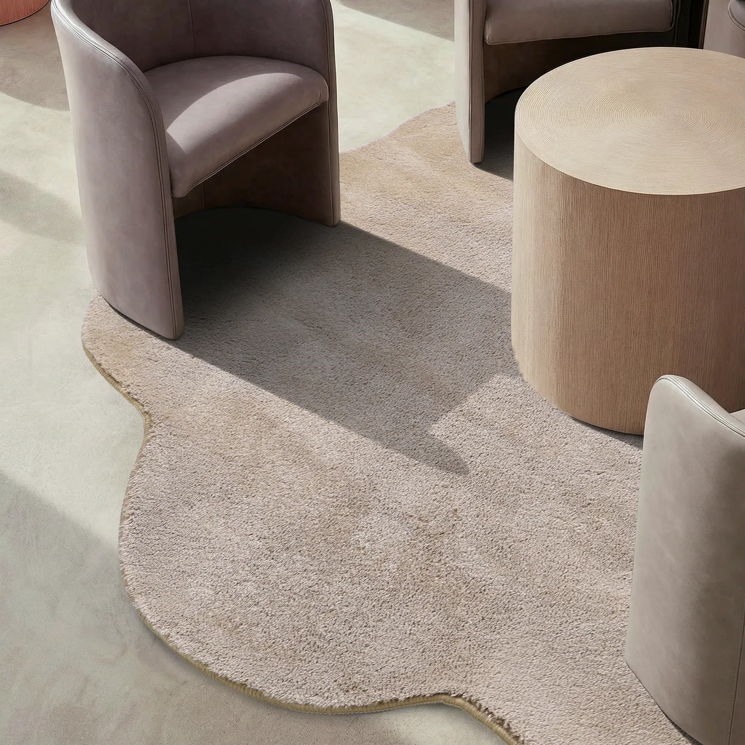 Runder Wellen-Teppich - Aranga Super Soft Fur (braun)