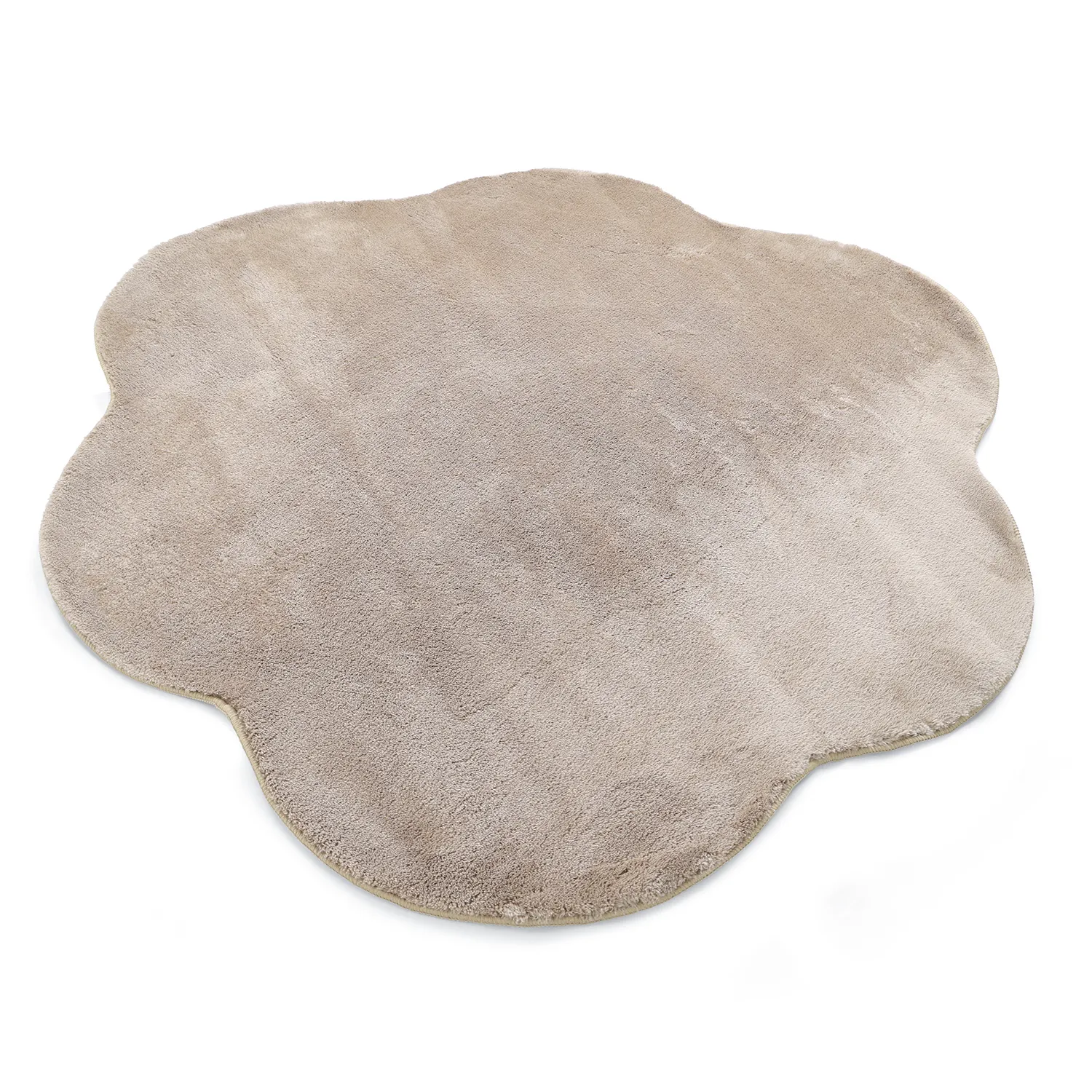 Runder Wellen-Teppich - Aranga Super Soft Fur (braun)