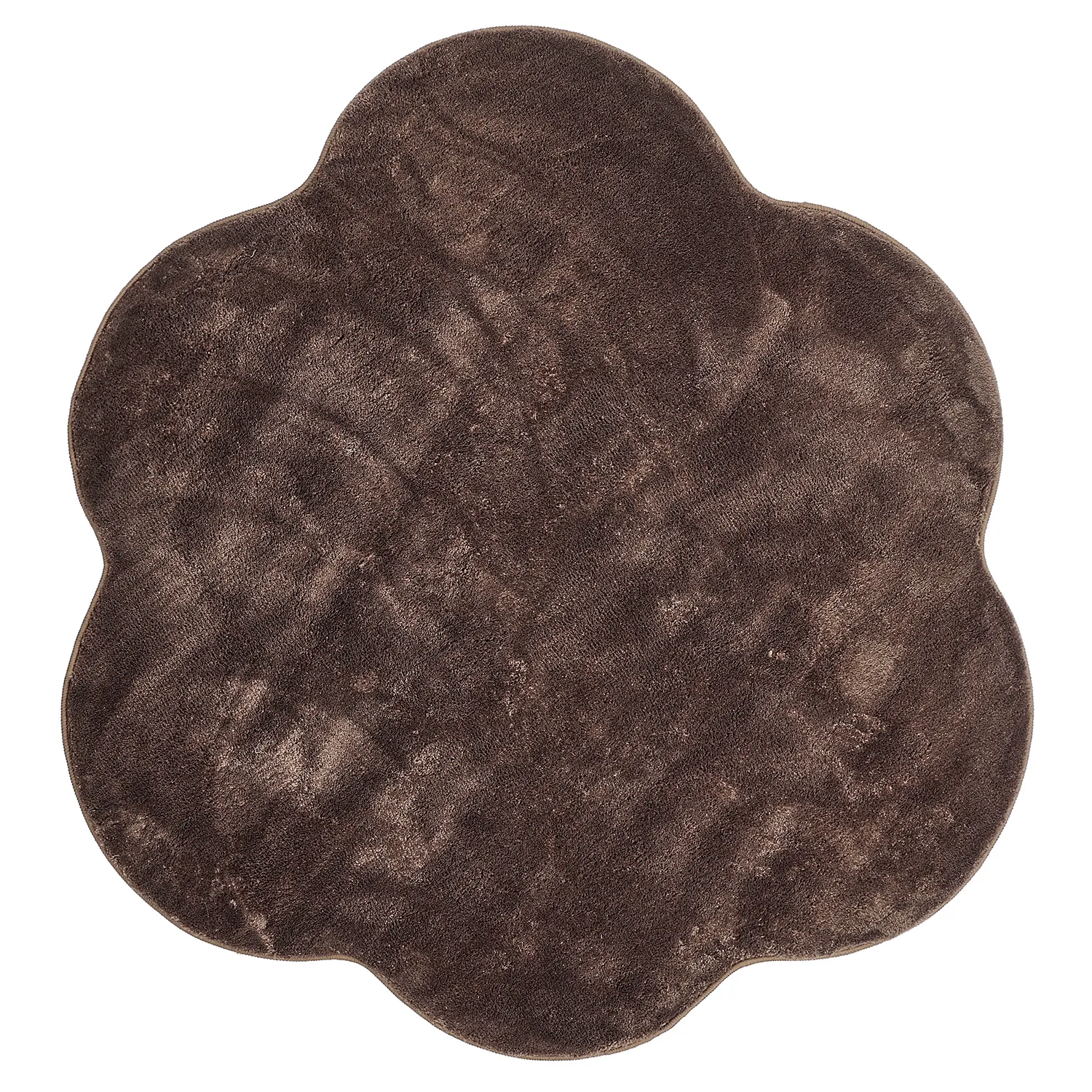 Runder Wellen-Teppich - Aranga Super Soft Fur (dunkelbraun)