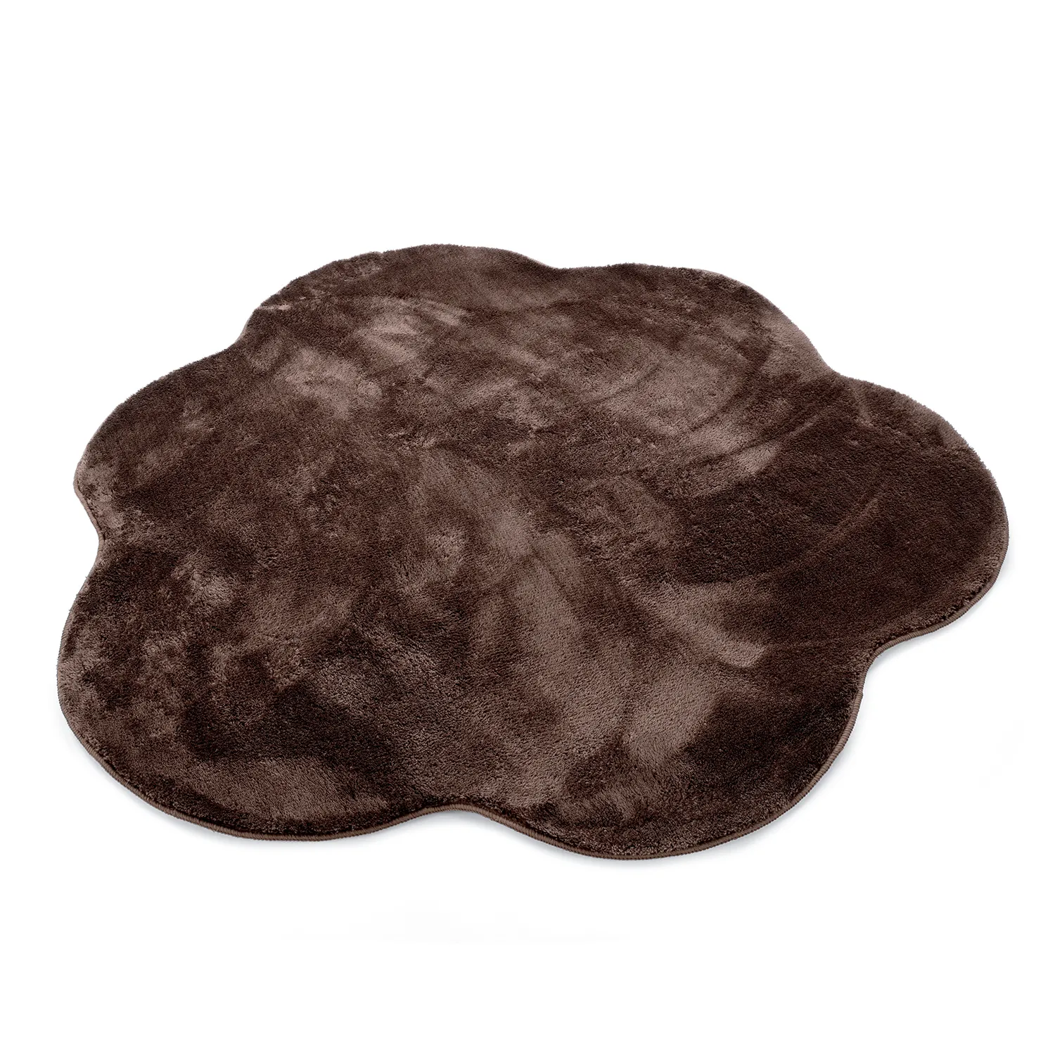 Runder Wellen-Teppich - Aranga Super Soft Fur (dunkelbraun)