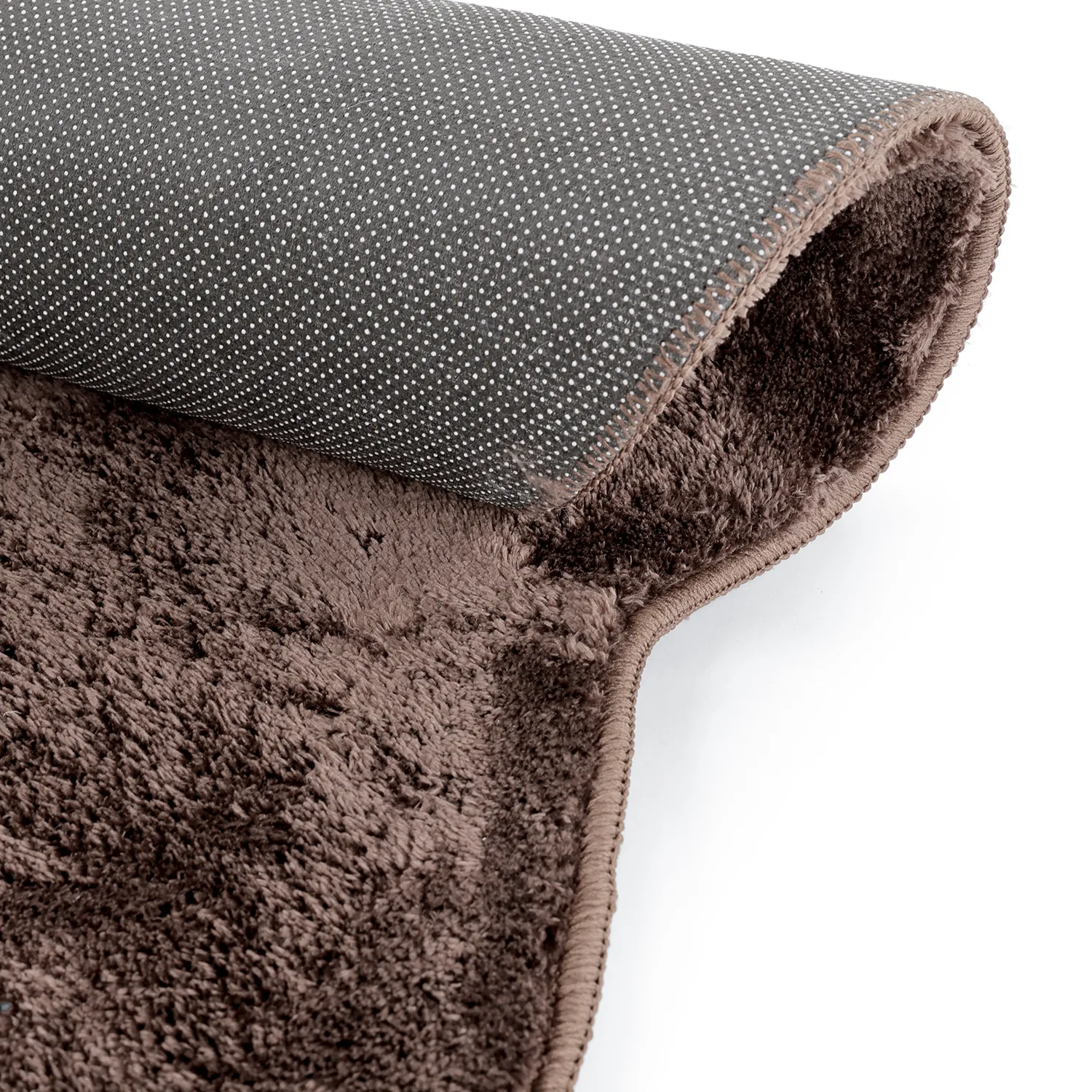 Runder Wellen-Teppich - Aranga Super Soft Fur (dunkelbraun)