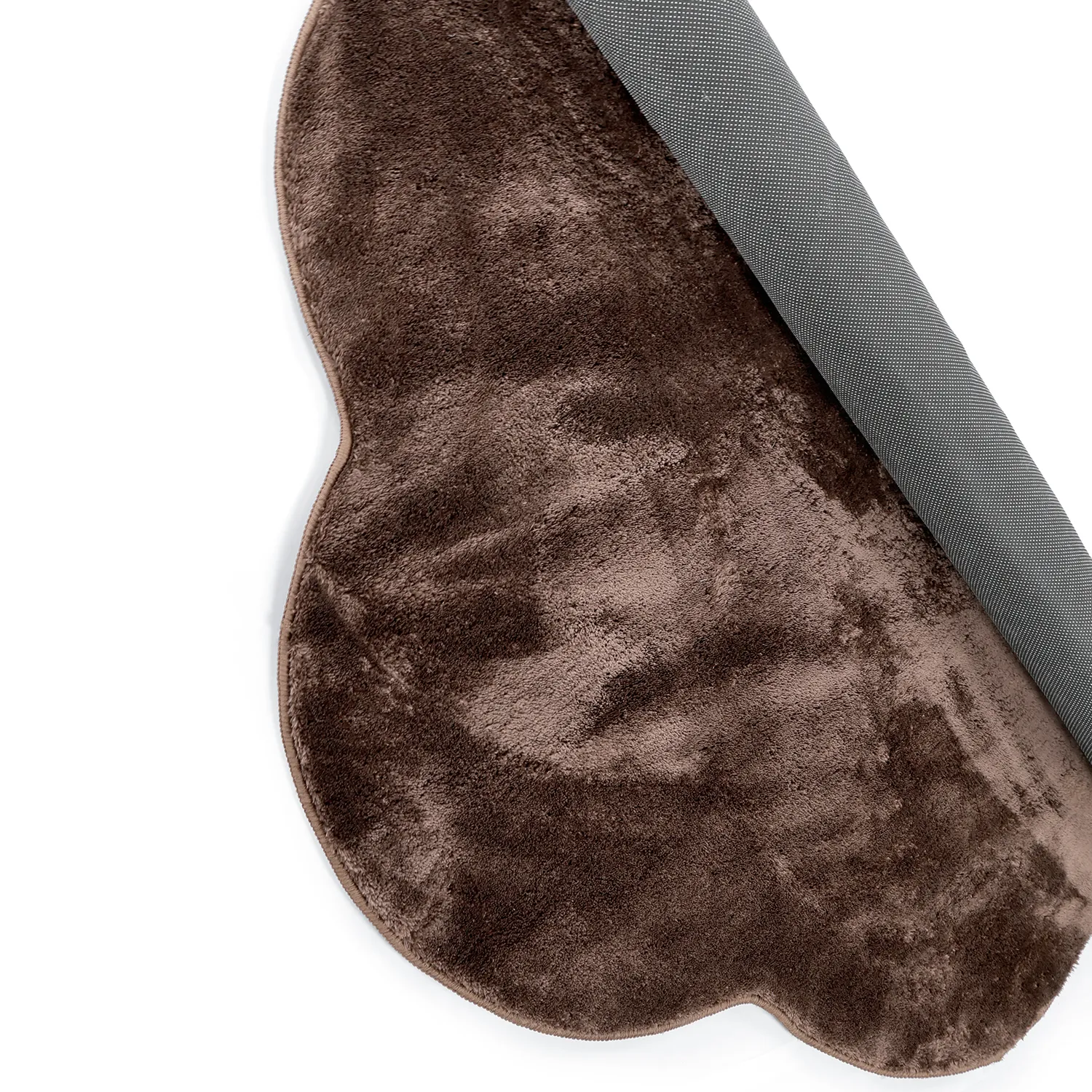 Runder Wellen-Teppich - Aranga Super Soft Fur (dunkelbraun)