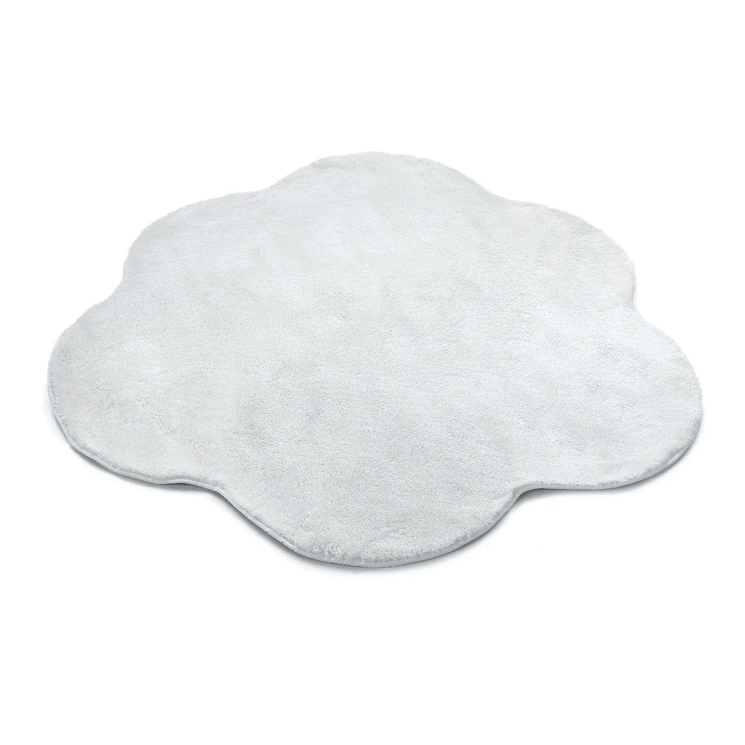 Runder Wellen-Teppich - Aranga Super Soft Fur (weiß)