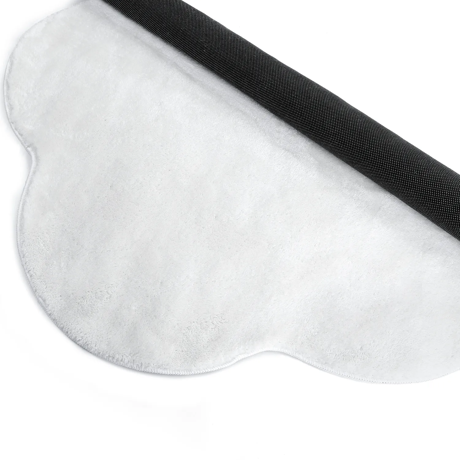 Runder Wellen-Teppich - Aranga Super Soft Fur (weiß)