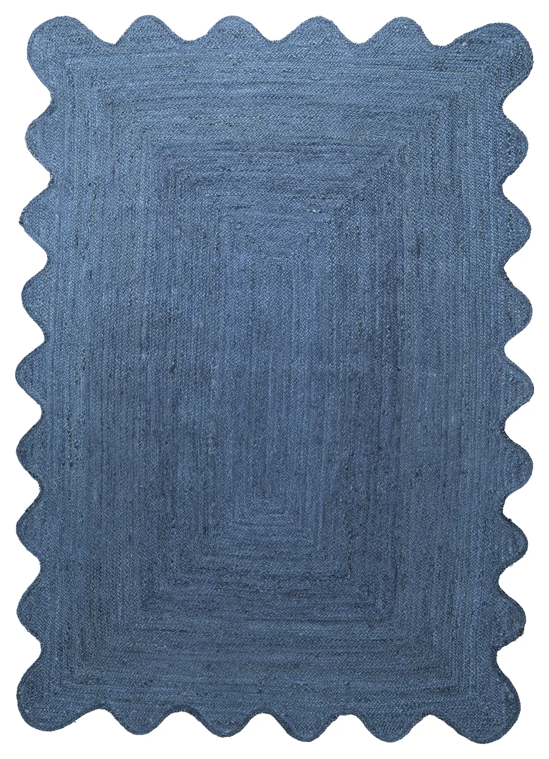 Juteteppich mit Wellenform - San Francisco (blau)