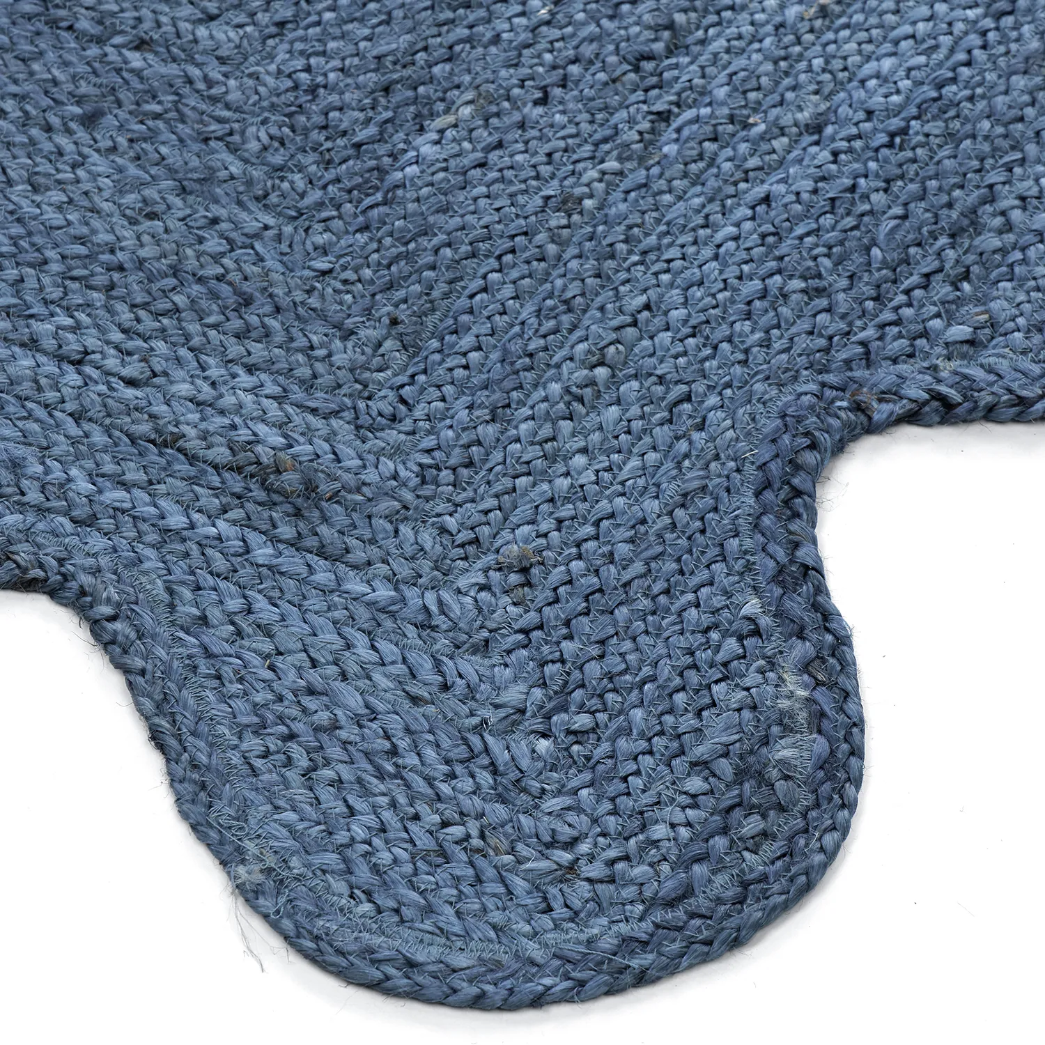 Juteteppich mit Wellenform - San Francisco (blau)