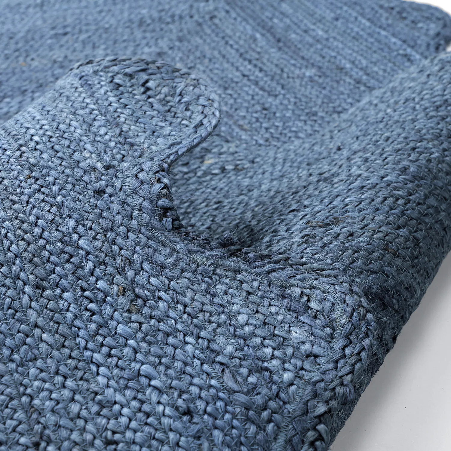 Juteteppich mit Wellenform - San Francisco (blau)