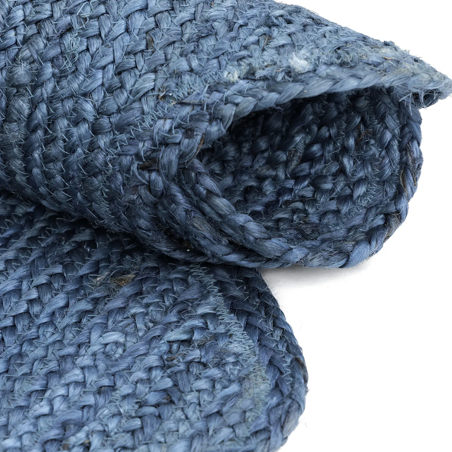 Juteteppich mit Wellenform - San Francisco (blau)