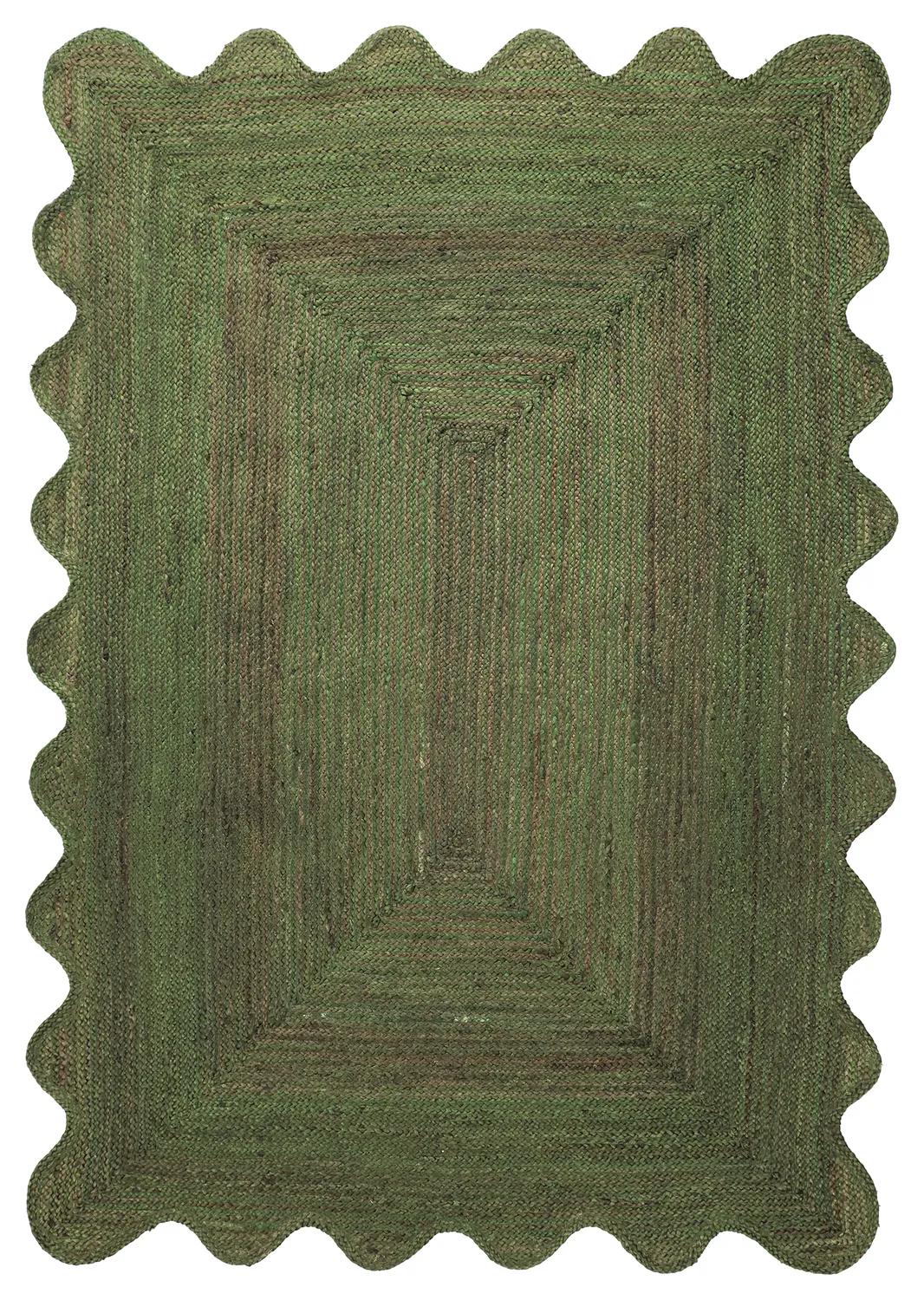Juteteppich mit Wellenform - San Francisco (militärgrün)
