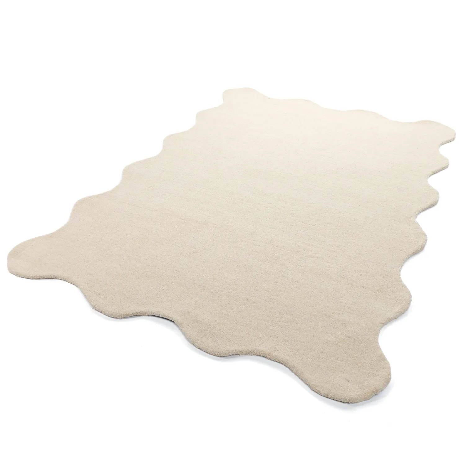 Gewellter Wollteppich - Diu Hand Tufted Wool Premium (creme)