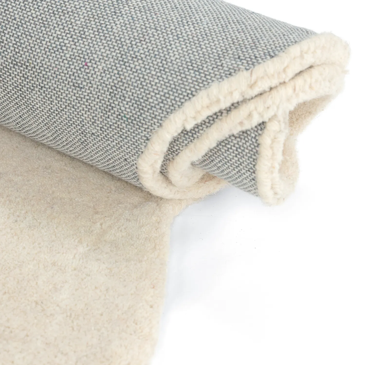 Gewellter Wollteppich - Diu Hand Tufted Wool Premium (creme)