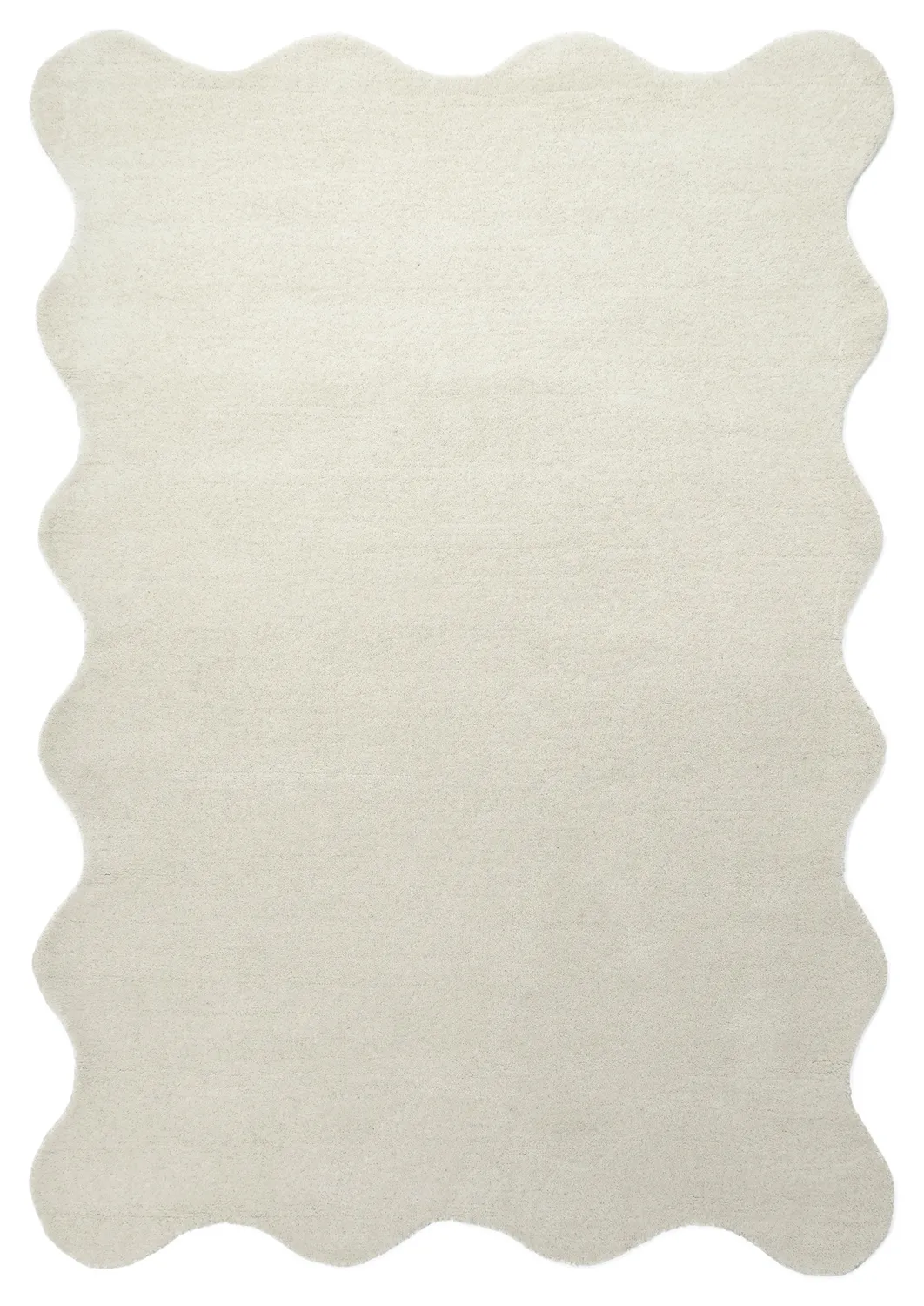 Gewellter Wollteppich - Diu Hand Tufted Wool Premium (weiß)