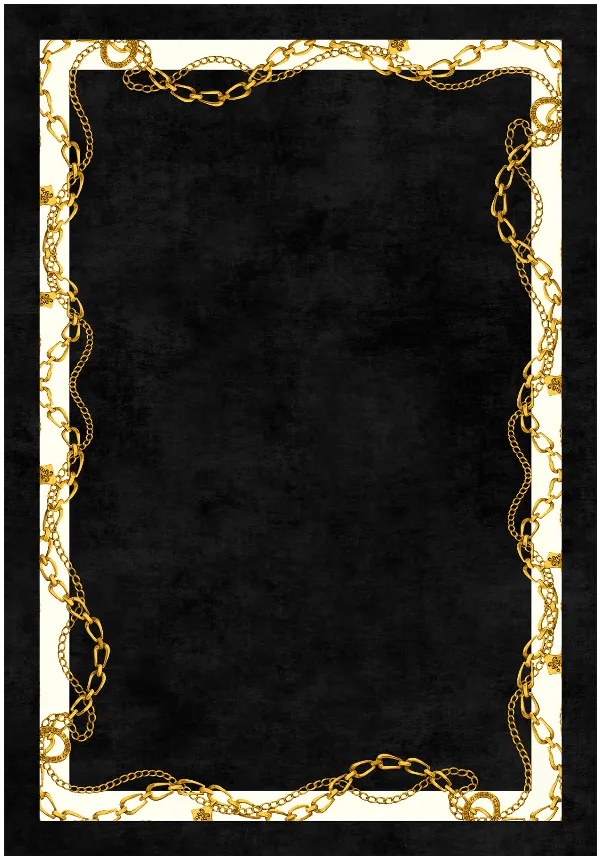 Wilton-Teppich - Vilia (schwarz/weiß/gold)
