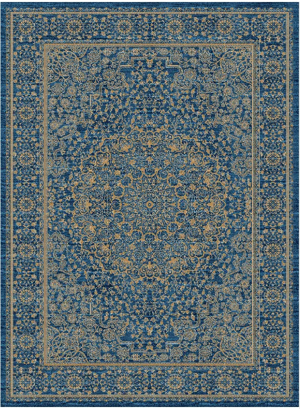 Wilton-Teppich - Vinadio (blau/gold)