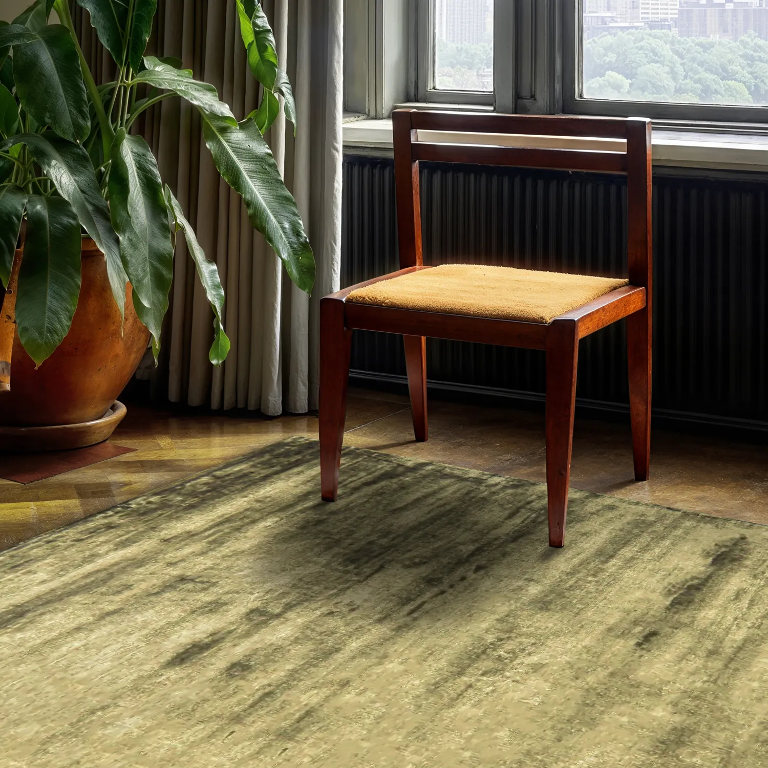 Viskose-teppich - Jodhpur Special Luxury Edition (olivgrün)