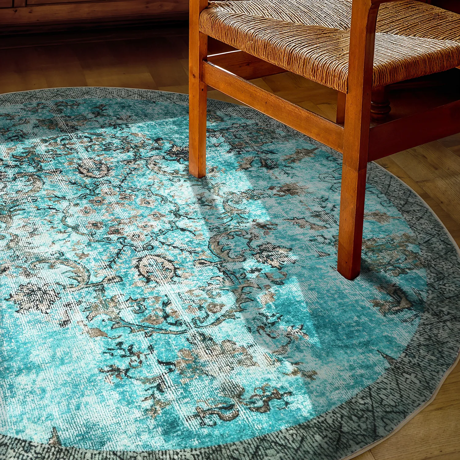Rund Teppich - Rosalie (blau)