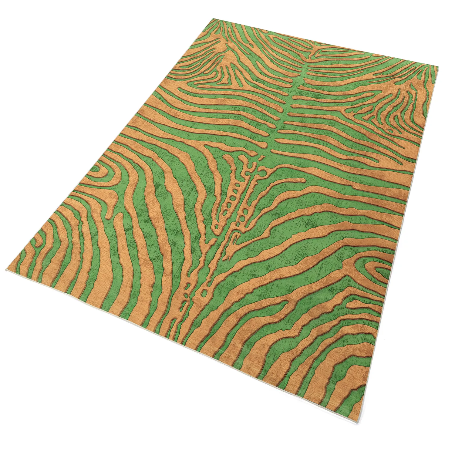 Wilton-Teppich - Zebra (grün/orange)