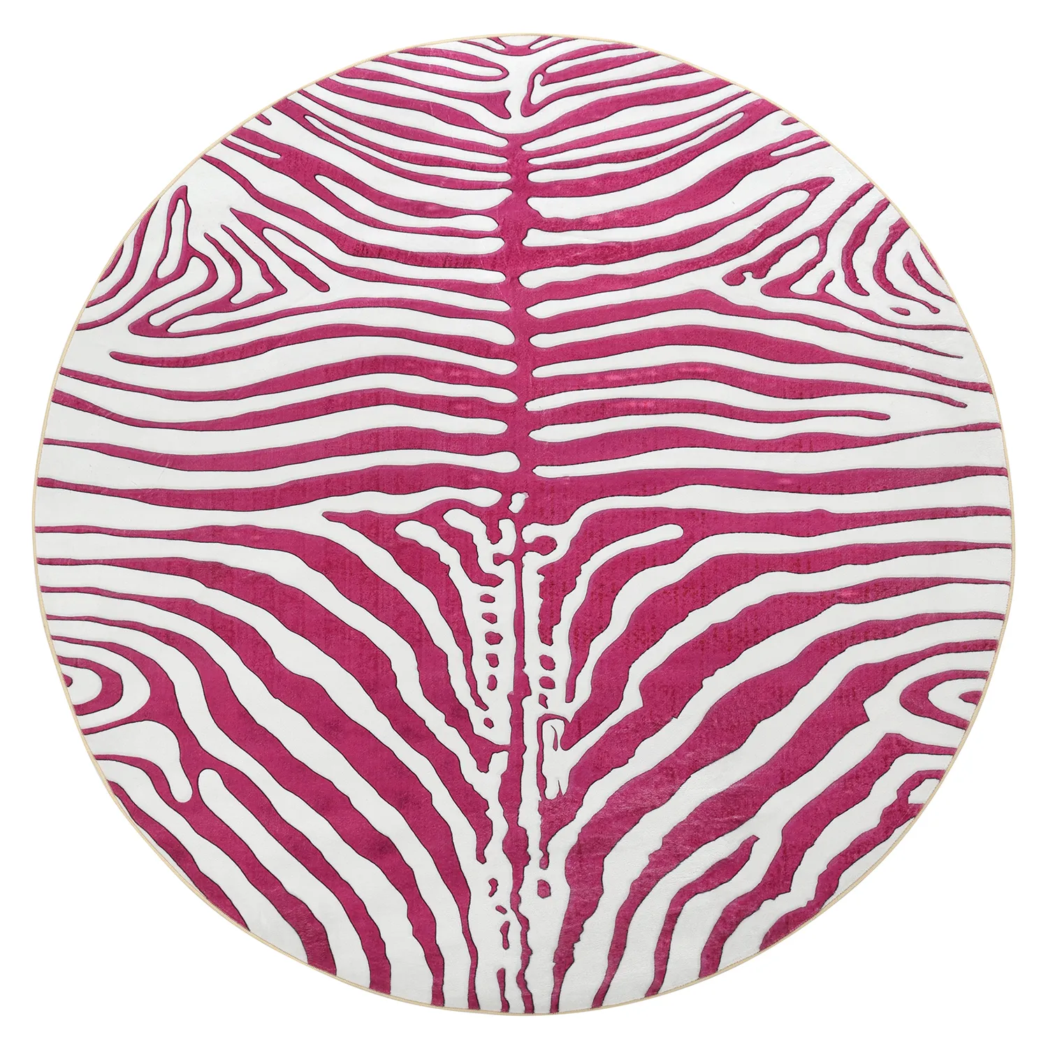 Rund Teppich - Zebra (rosa)