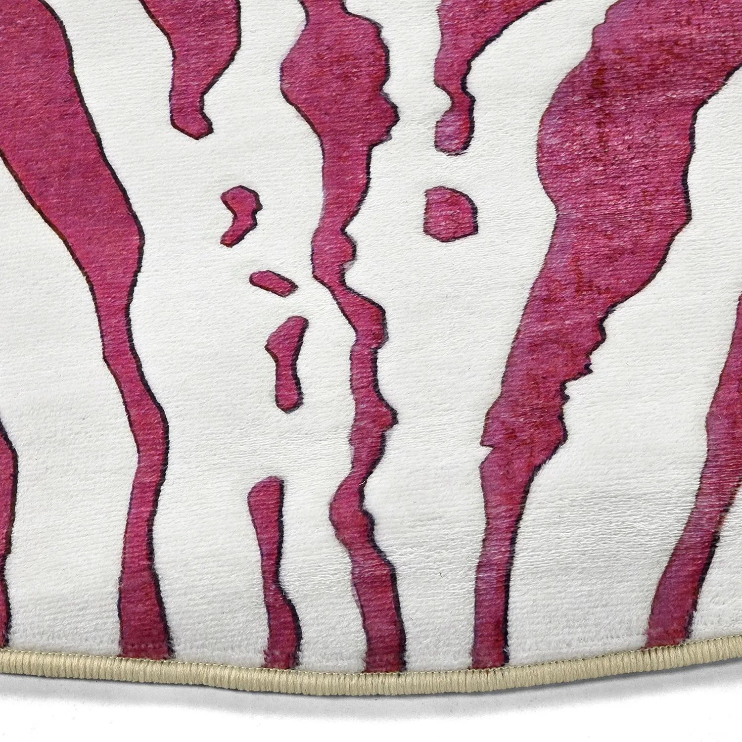 Rund Teppich - Zebra (rosa)