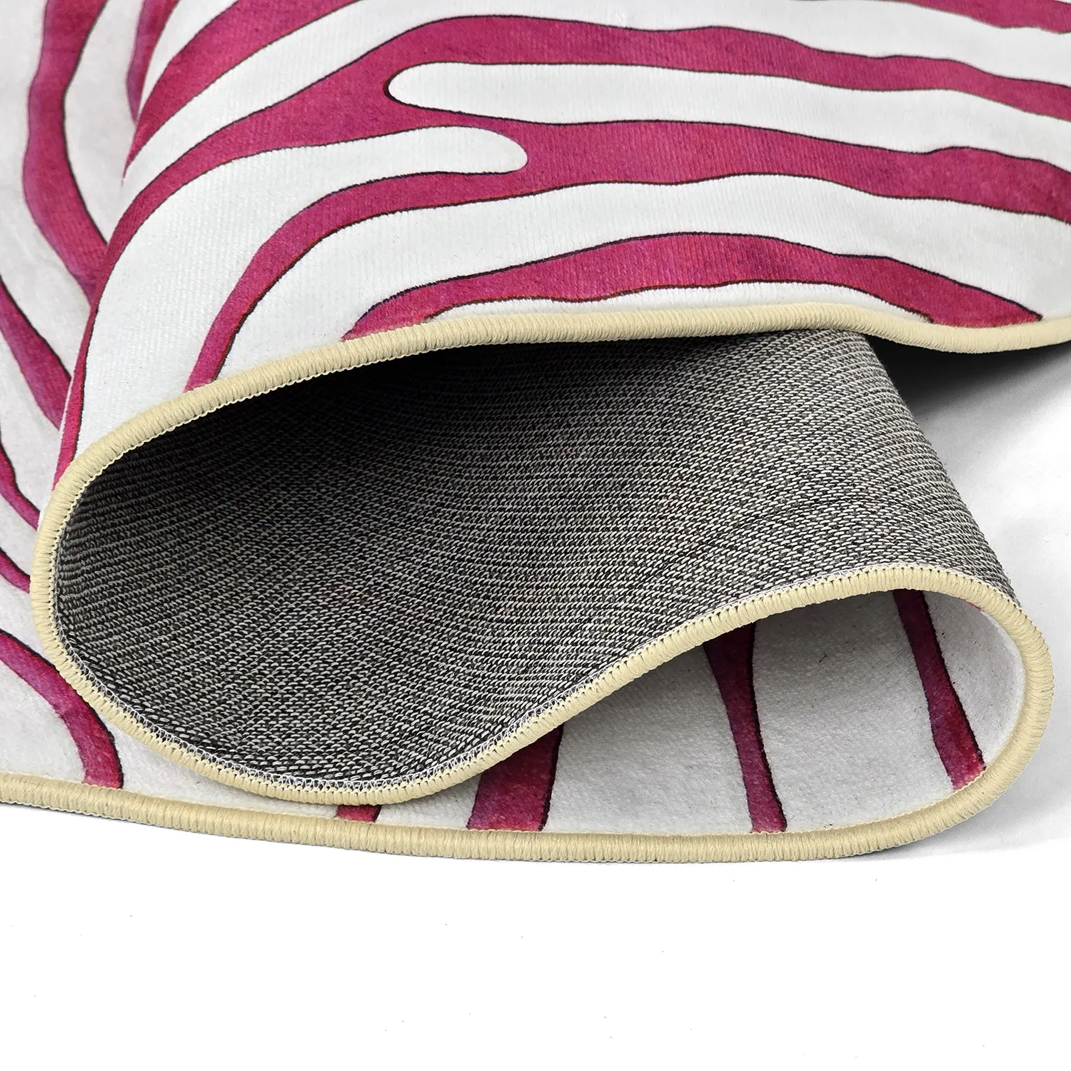 Rund Teppich - Zebra (rosa)