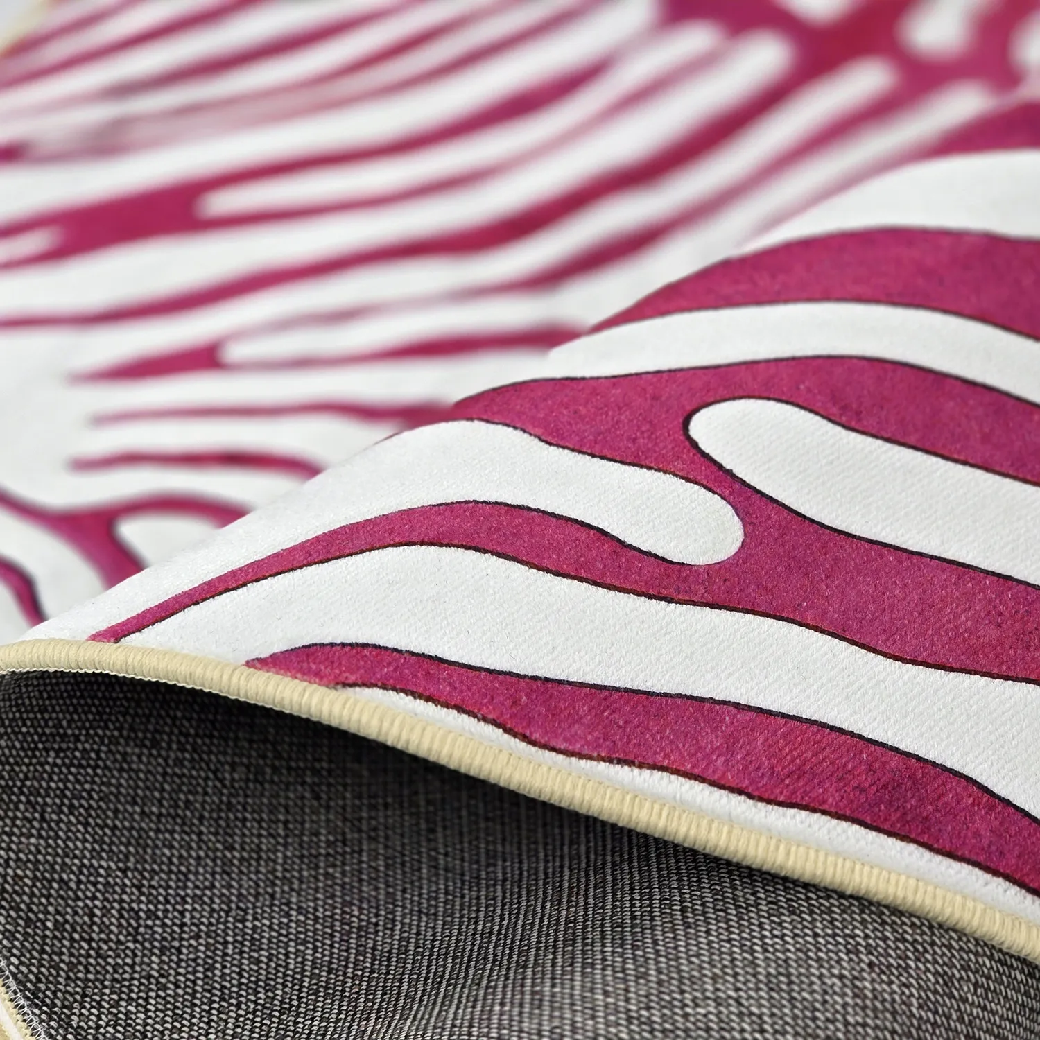 Rund Teppich - Zebra (rosa)