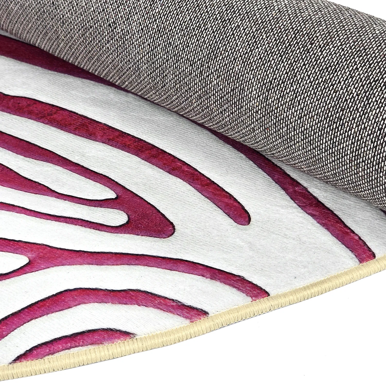 Rund Teppich - Zebra (rosa)