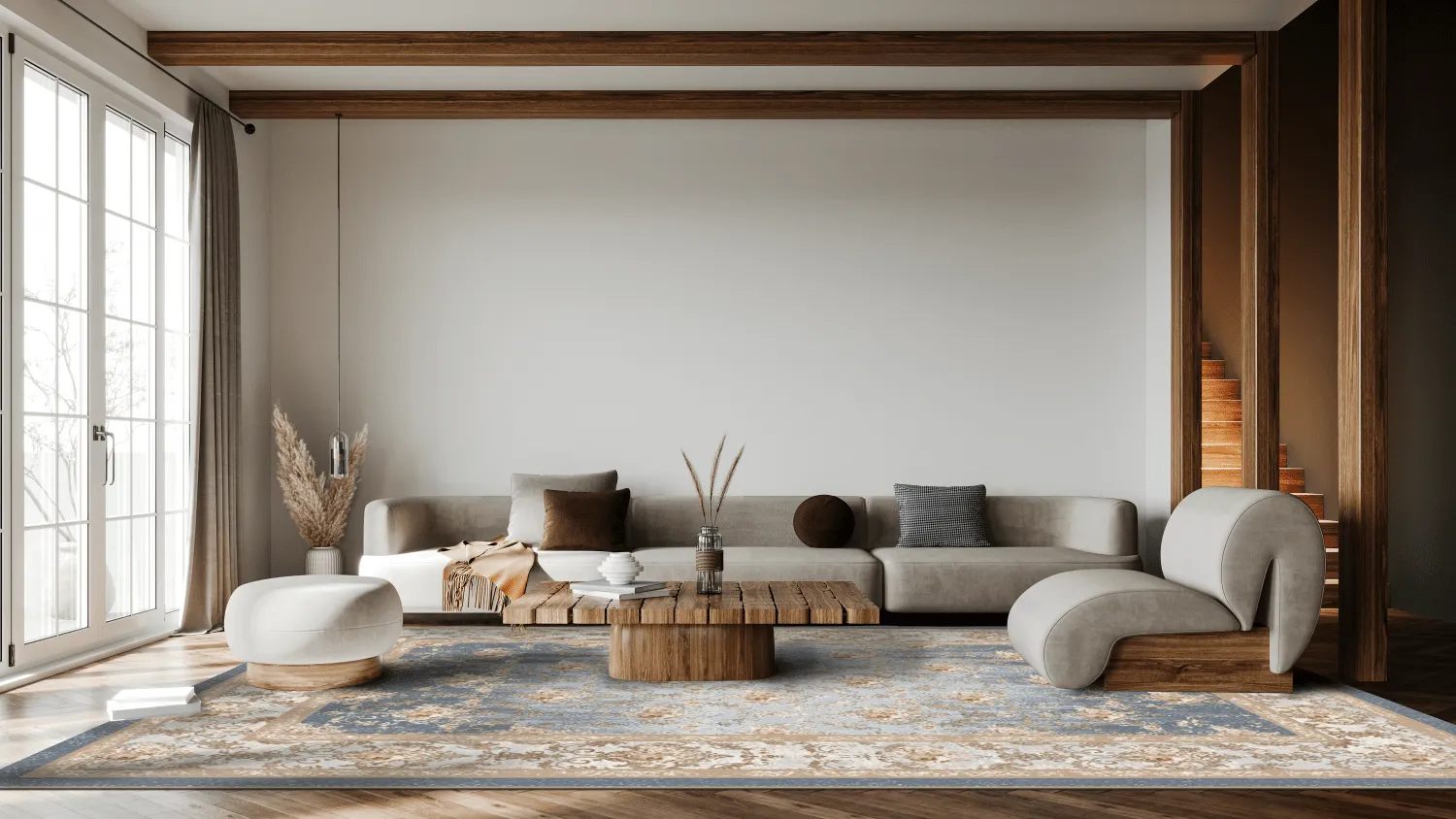 Wilton-Teppich - Zafer (grau/beige)