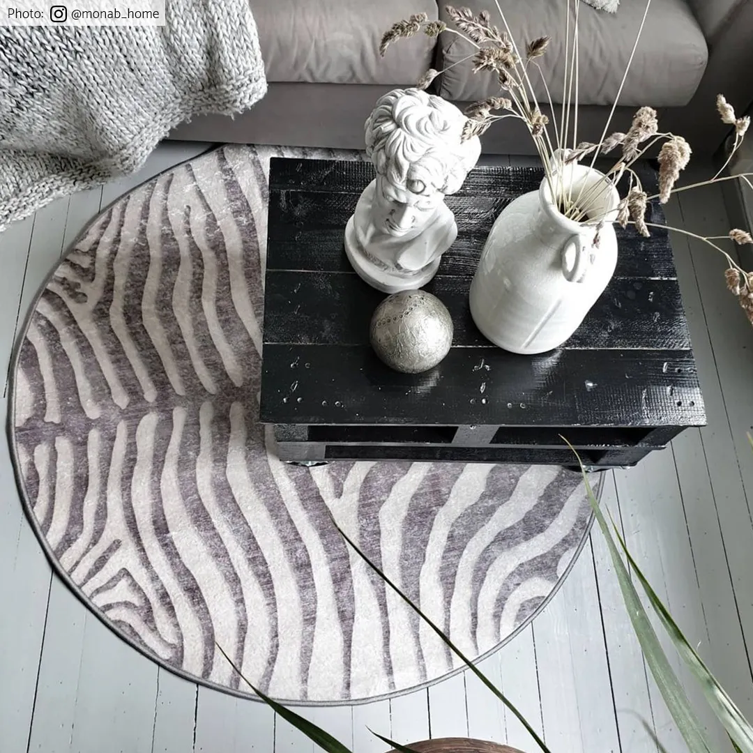 Rund Teppich - Zebra