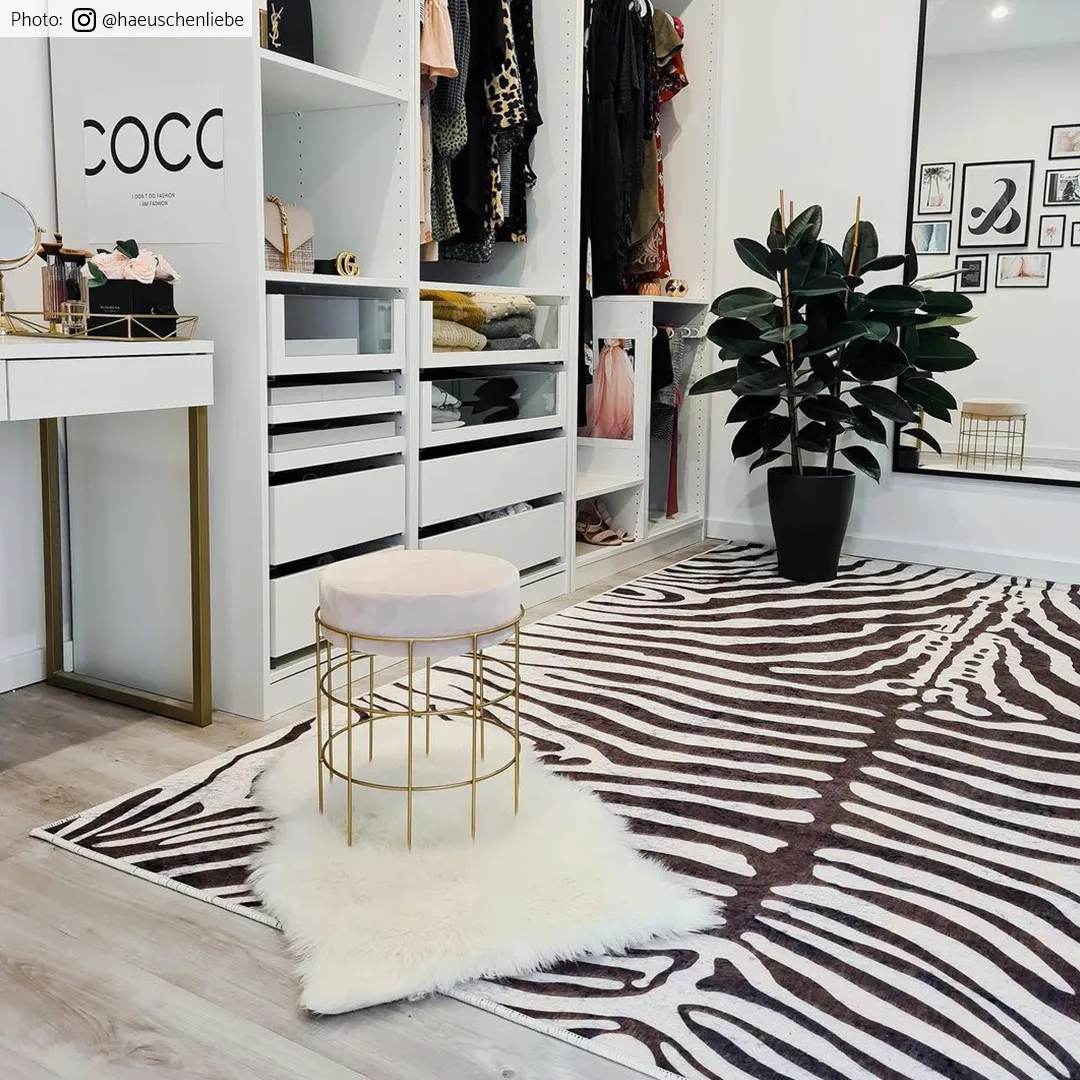 Wilton-Teppich - Zebra (schwarz/weiß)